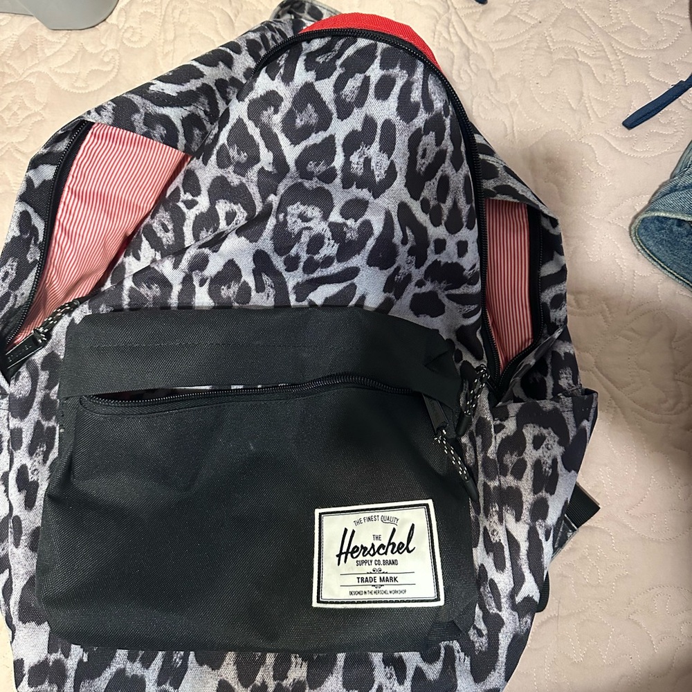 Herschel Supply Company Black and Gray Leopard Print Backpack